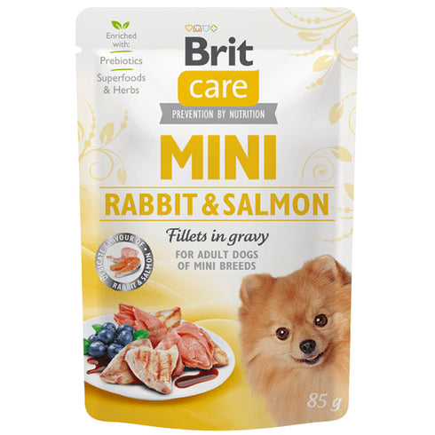 Hrana umeda pentru caini Brit Care Mini Iepure&Somon File in sos 85g